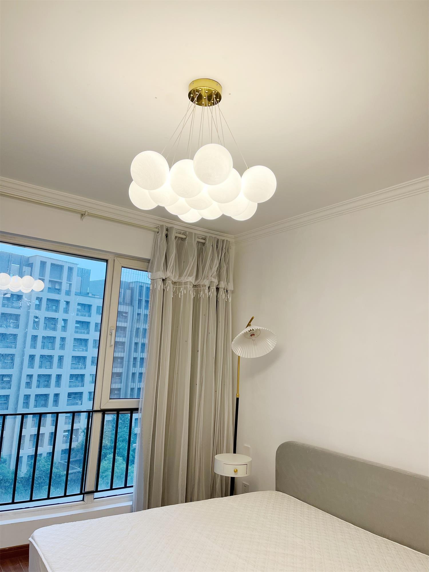 Arenis Chandelier Glass Cluster Frosted Glass-Neutral Decor