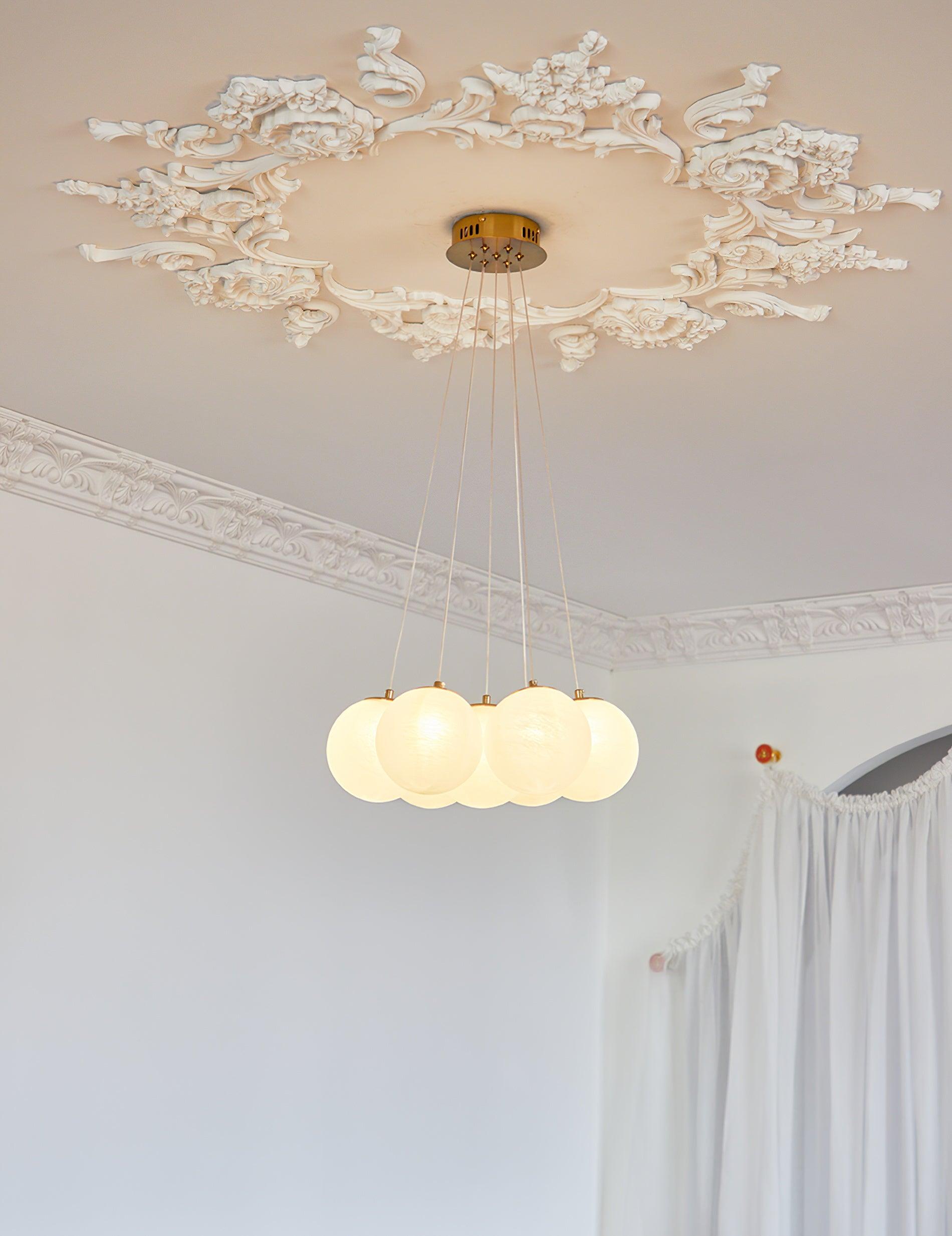 Arenis Chandelier Glass Cluster Frosted Glass-Neutral Decor
