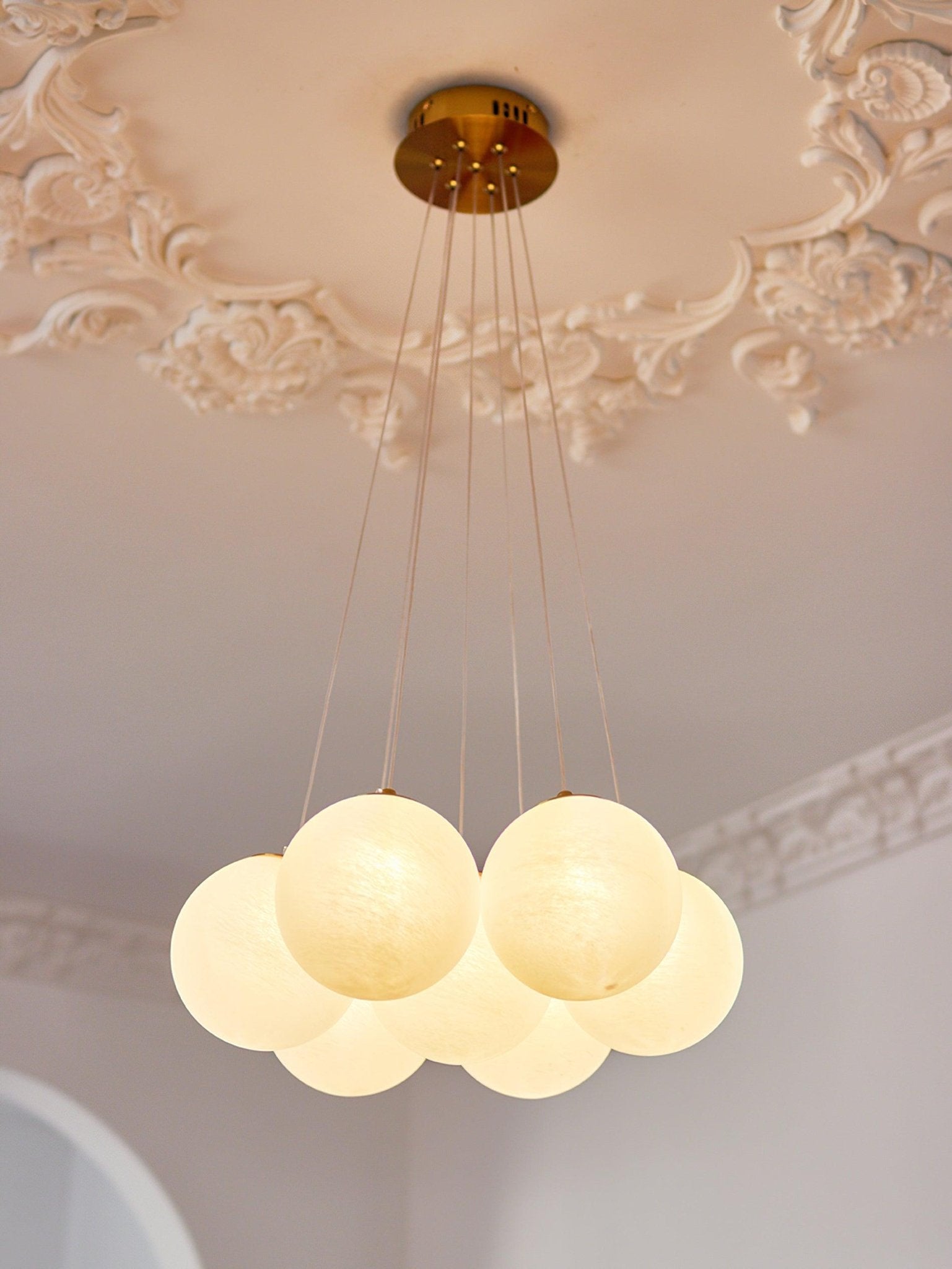 Arenis Chandelier Glass Cluster Frosted Glass-Neutral Decor