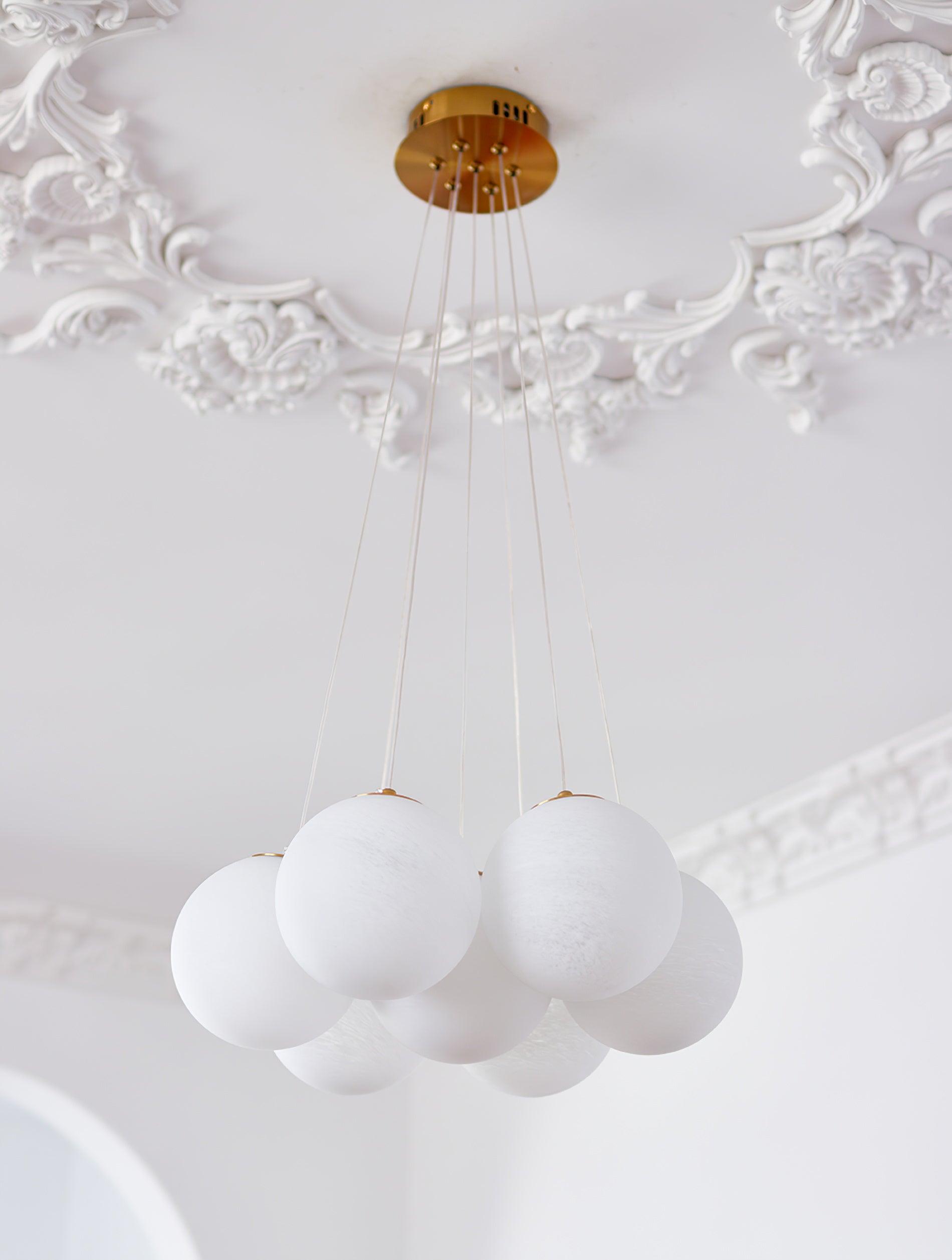 Arenis Chandelier Glass Cluster Frosted Glass-Neutral Decor