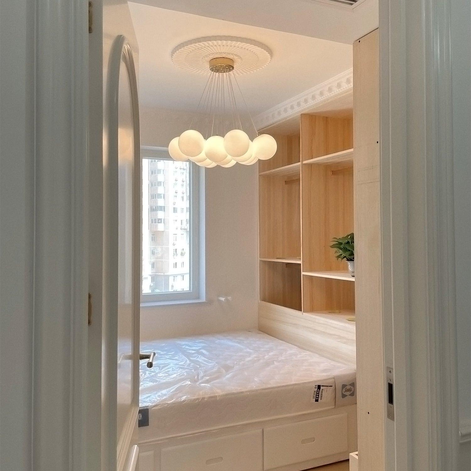 Arenis Chandelier Glass Cluster Frosted Glass-Neutral Decor