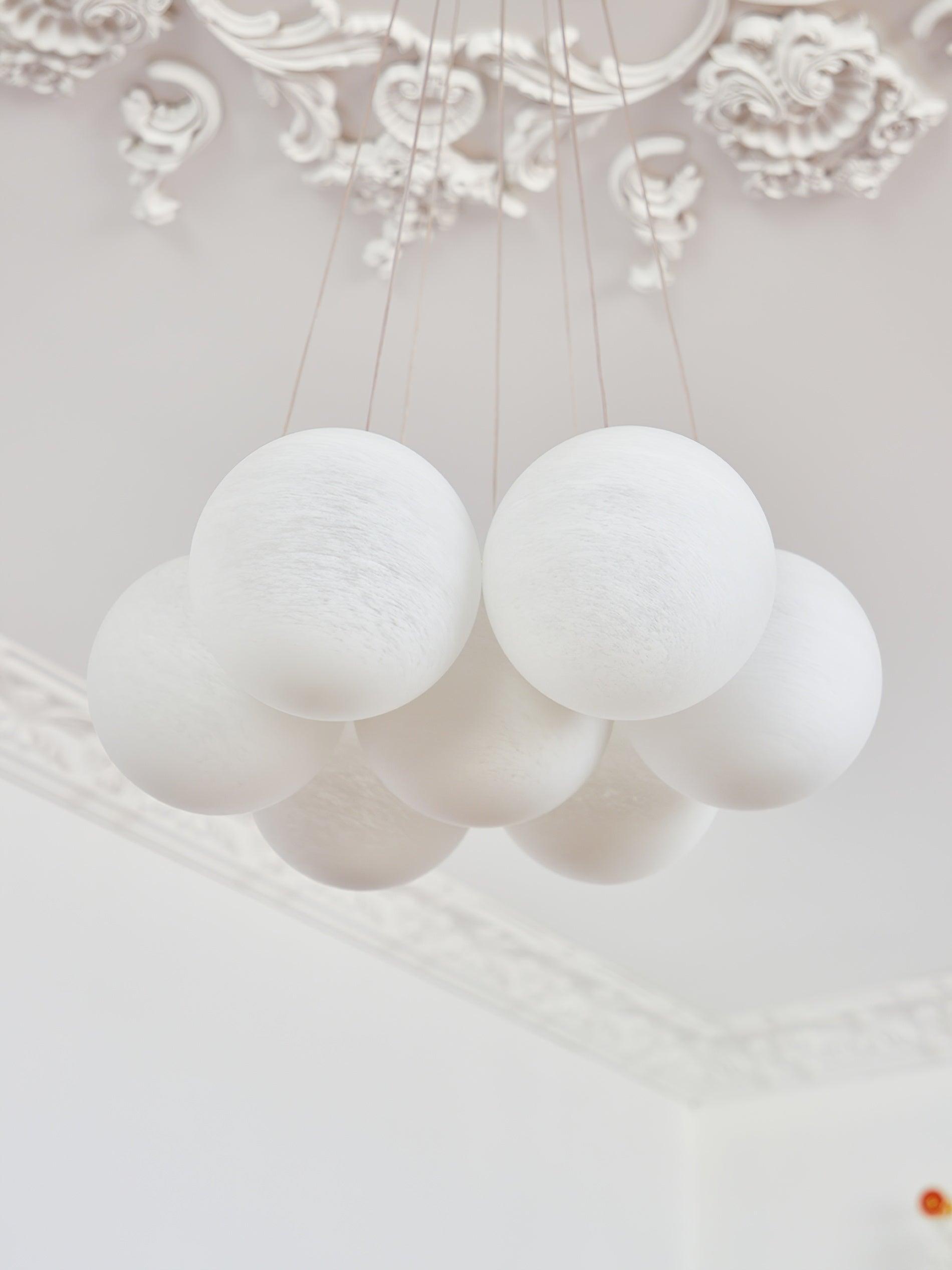 Arenis Chandelier Glass Cluster Frosted Glass-Neutral Decor