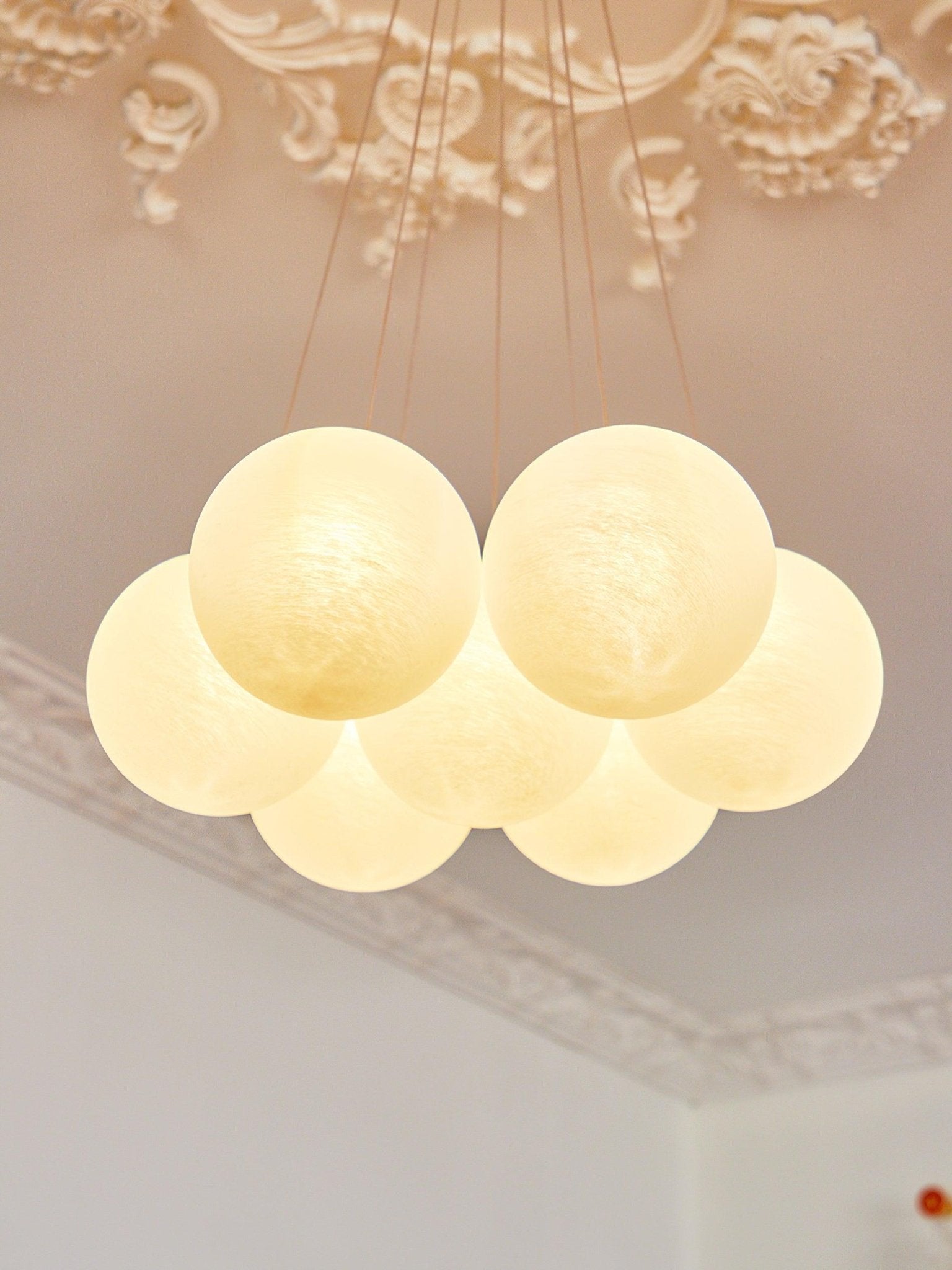 Arenis Chandelier Glass Cluster Frosted Glass-Neutral Decor