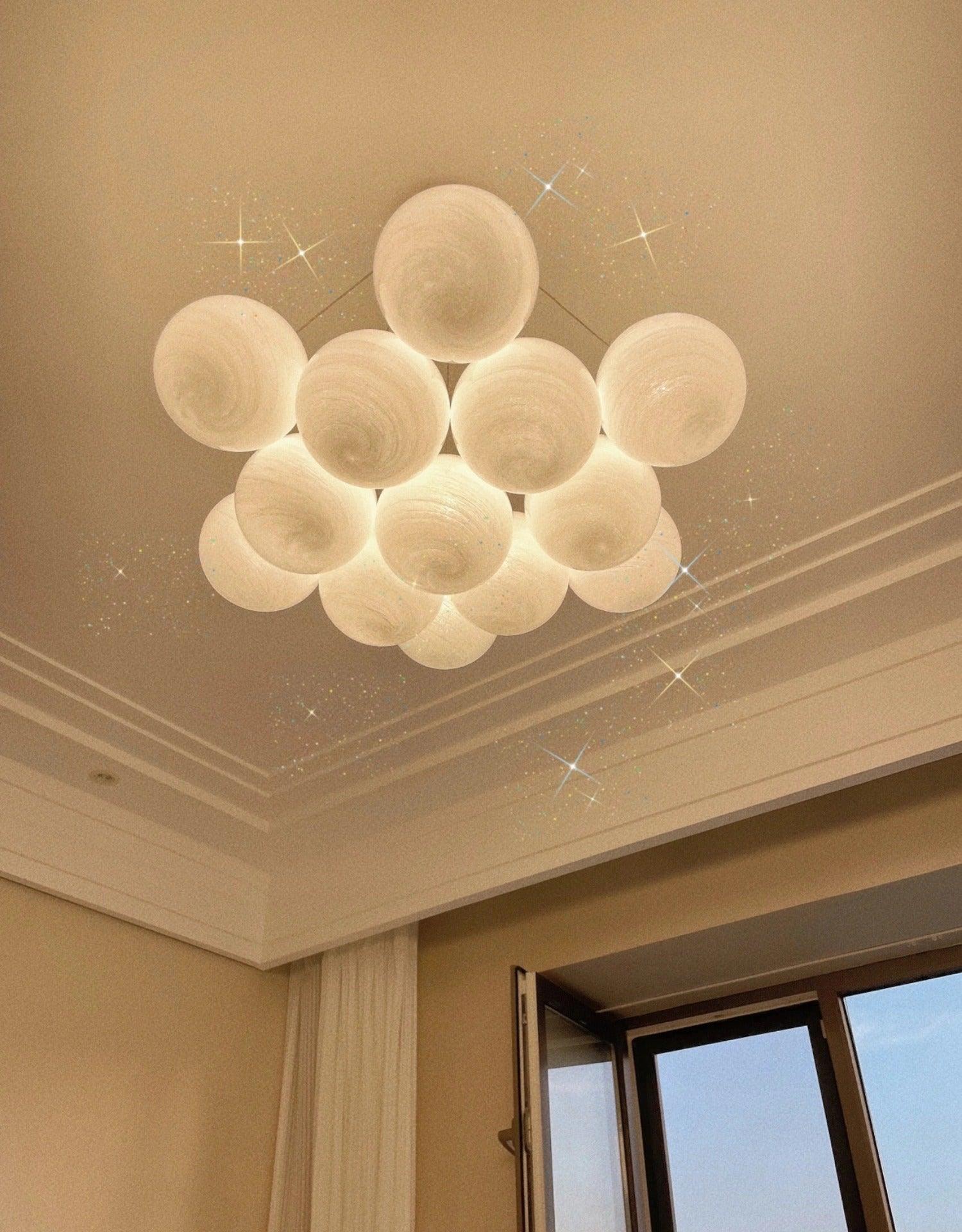 Arenis Chandelier Glass Cluster Frosted Glass-Neutral Decor
