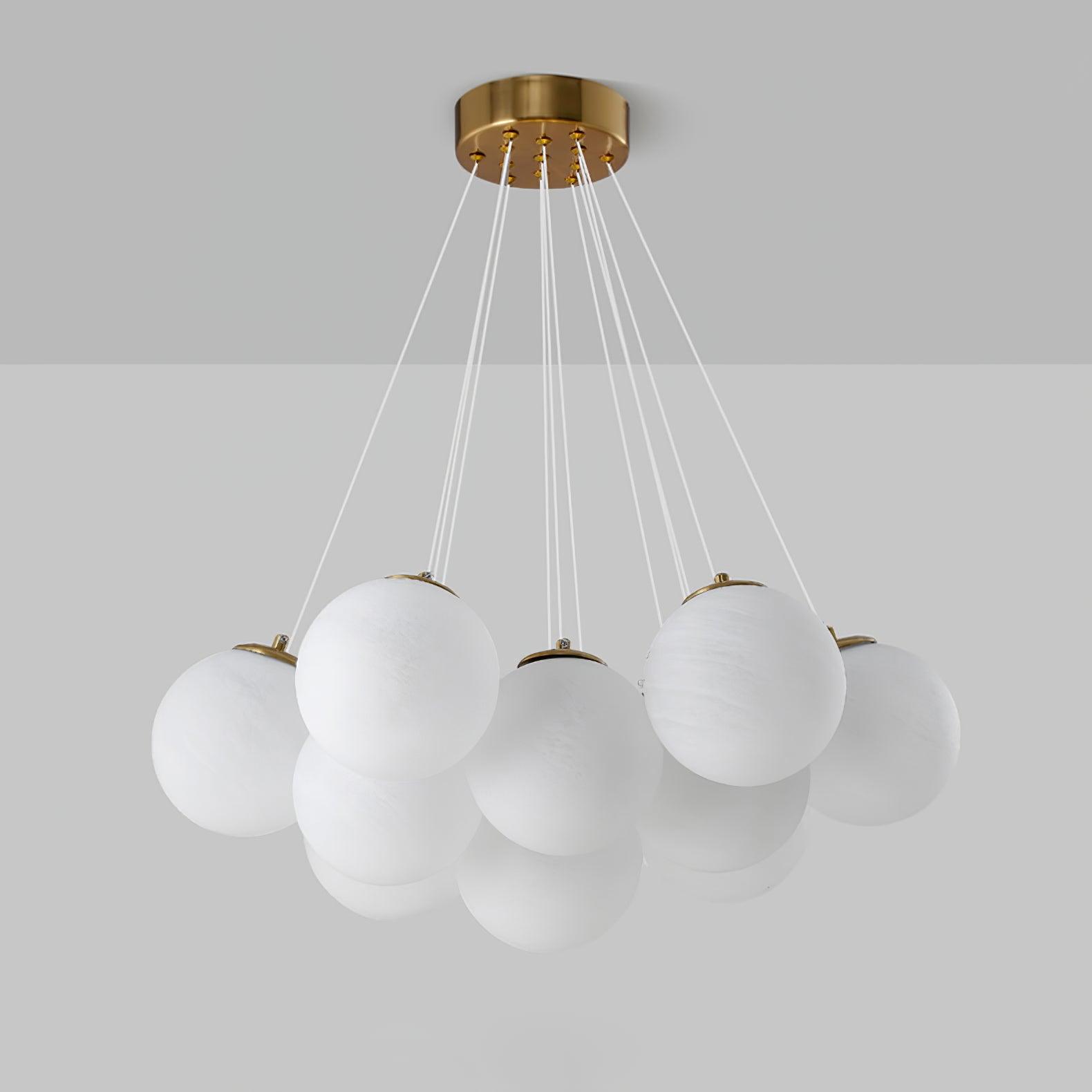 Arenis Chandelier Glass Cluster Frosted Glass-Neutral Decor