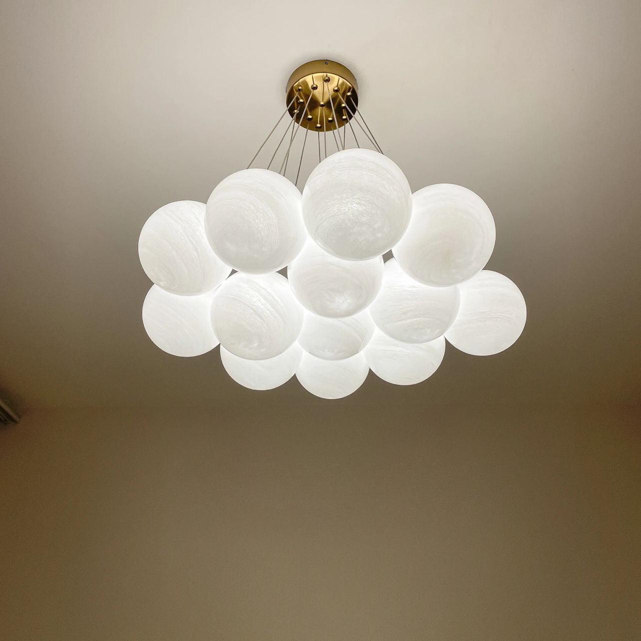 Arenis Chandelier Glass Cluster Frosted Glass-Neutral Decor