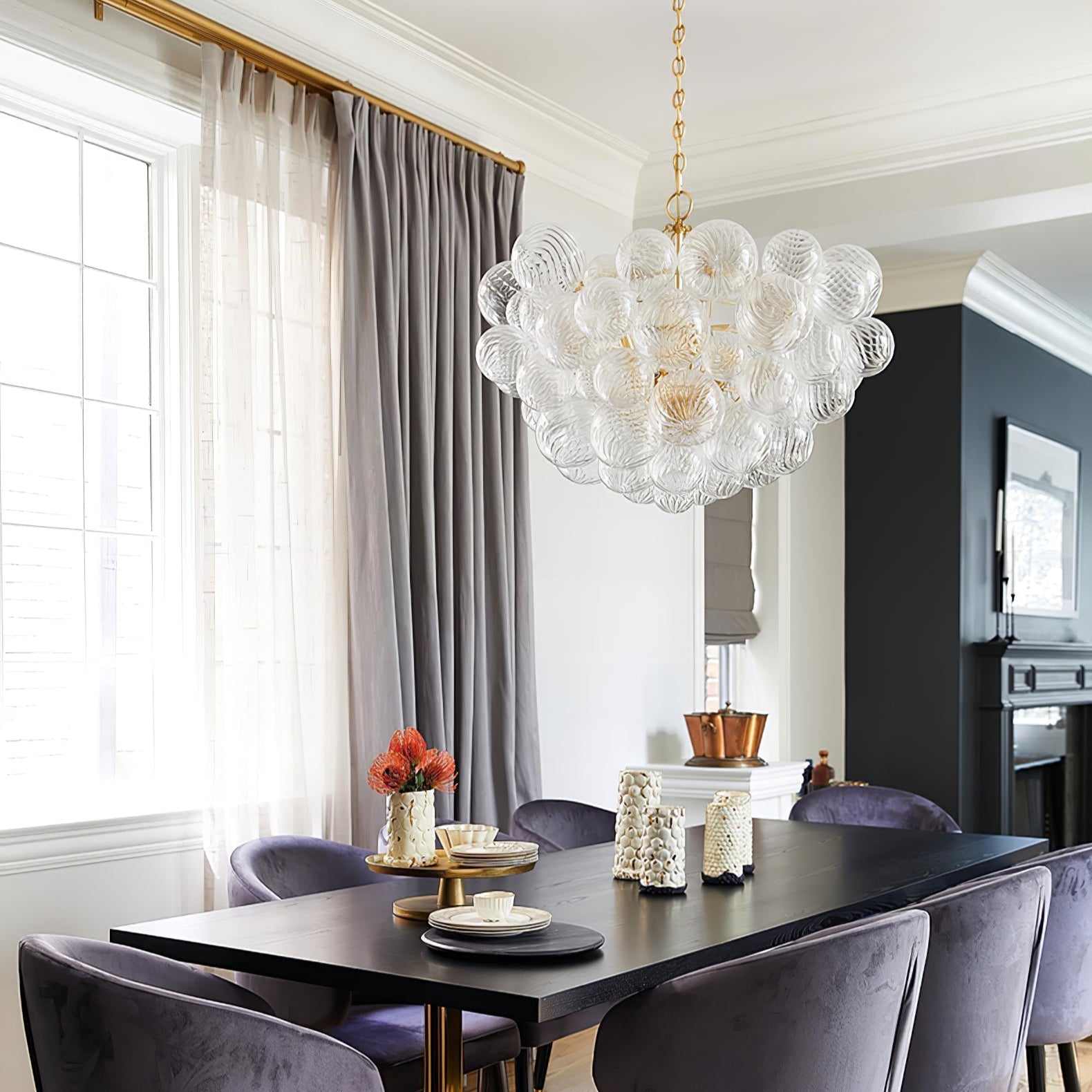 Calvian Chandelier Glass Ball Bubble Modern-Neutral Decor