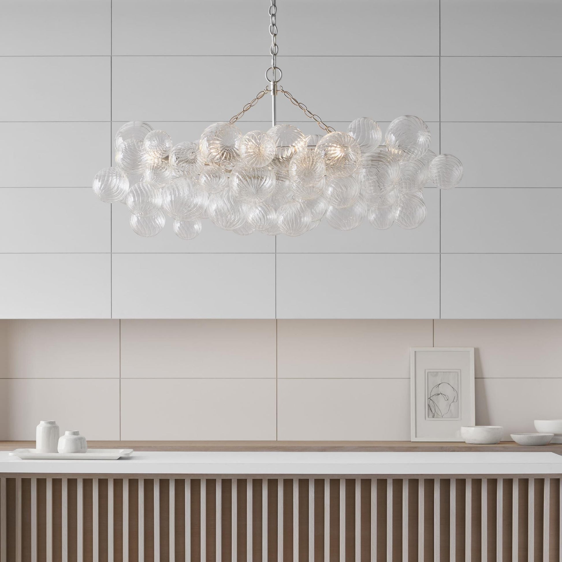 Calvian Chandelier Glass Ball Bubble Modern-Neutral Decor