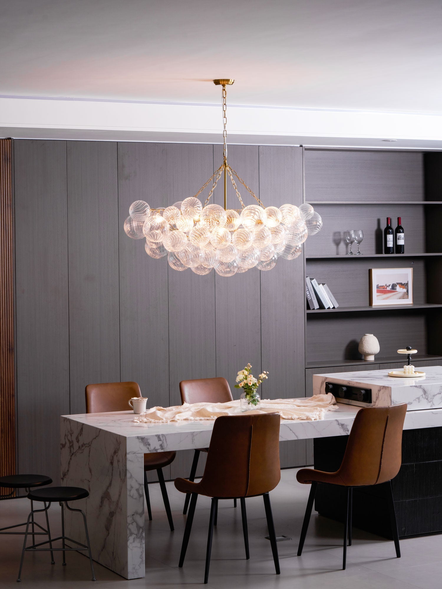 Ben Chandelier Glass Ball Bubble Modern-Neutral Decor