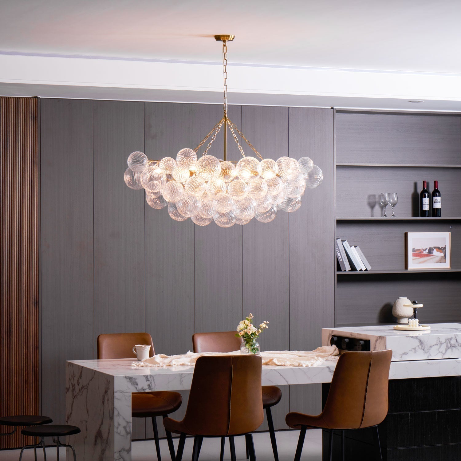 Calvian Chandelier Glass Ball Bubble Modern-Neutral Decor