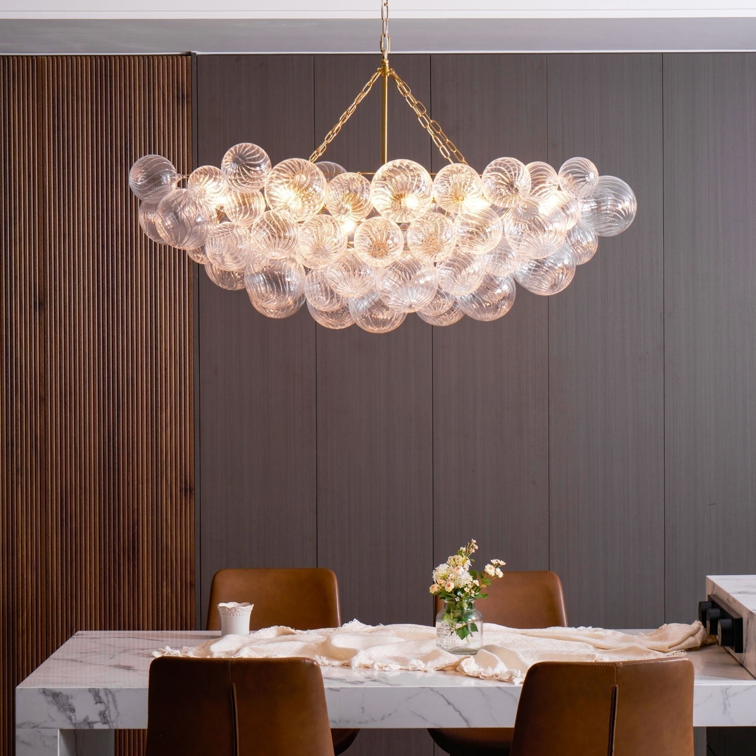 Calvian Chandelier Glass Ball Bubble Modern-Neutral Decor