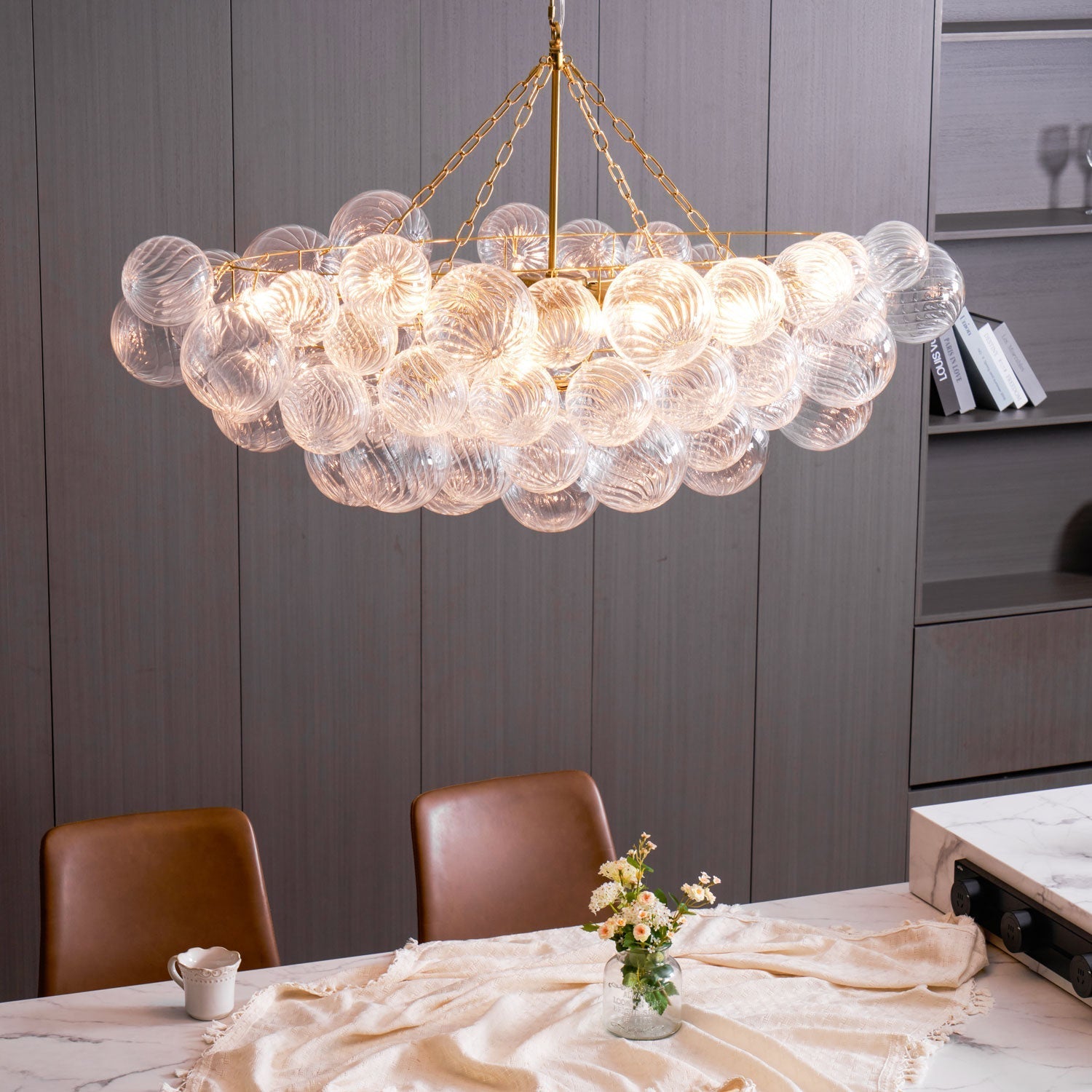 Ben Chandelier Glass Ball Bubble Modern-Neutral Decor