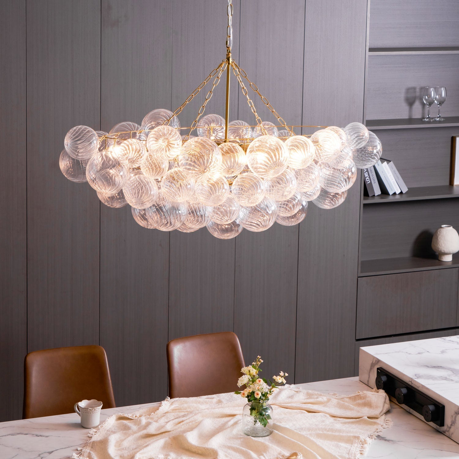 Ben Chandelier Glass Ball Bubble Modern-Neutral Decor