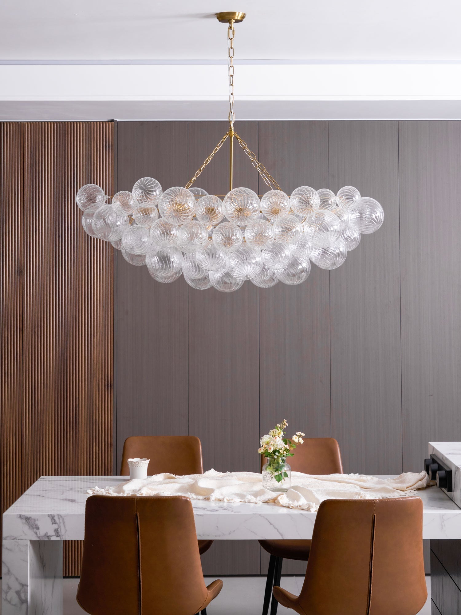 Calvian Chandelier Glass Ball Bubble Modern-Neutral Decor