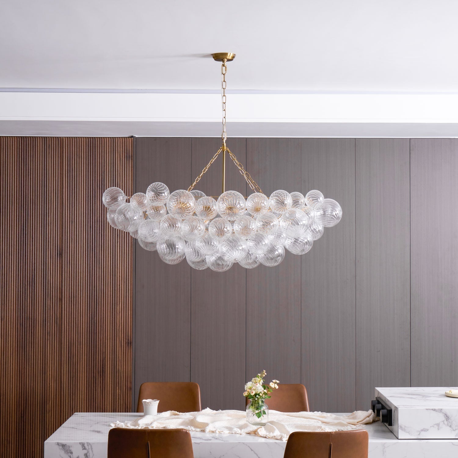 Calvian Chandelier Glass Ball Bubble Modern-Neutral Decor