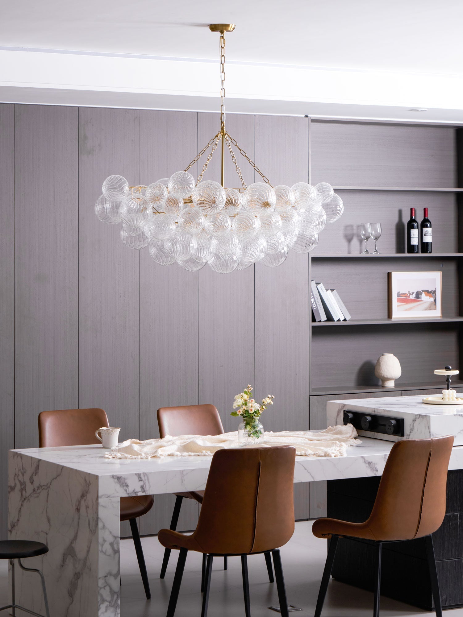 Ben Chandelier Glass Ball Bubble Modern-Neutral Decor