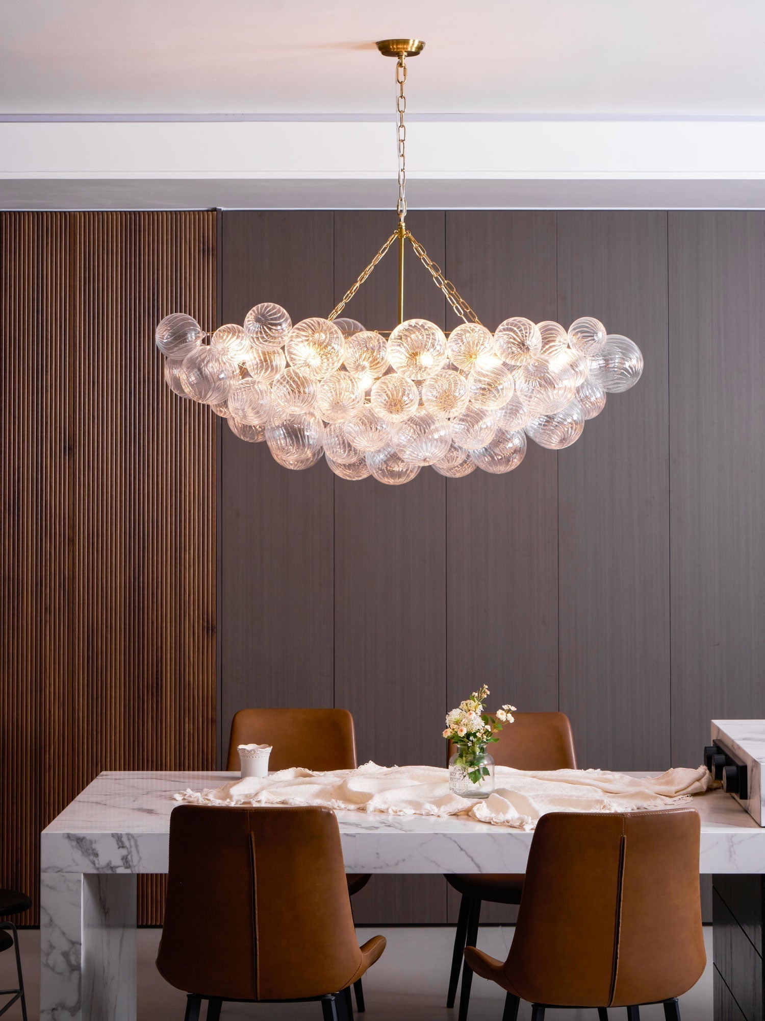 Calvian Chandelier Glass Ball Bubble Modern-Neutral Decor