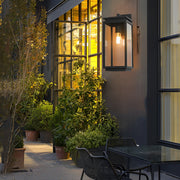 Jophine Rectangular Industrial Glass Outdoor Wall Lamp