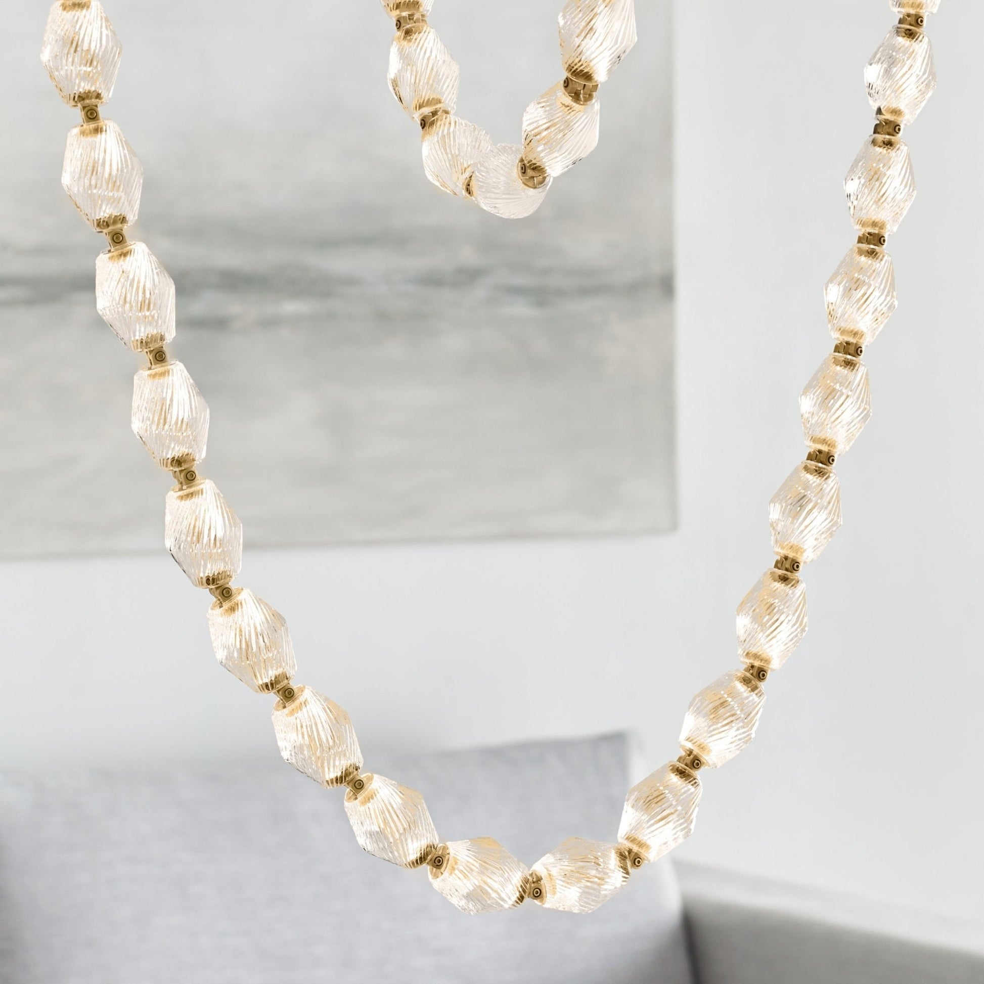 Pearlene Beaded Chandelier-Neutral Decor