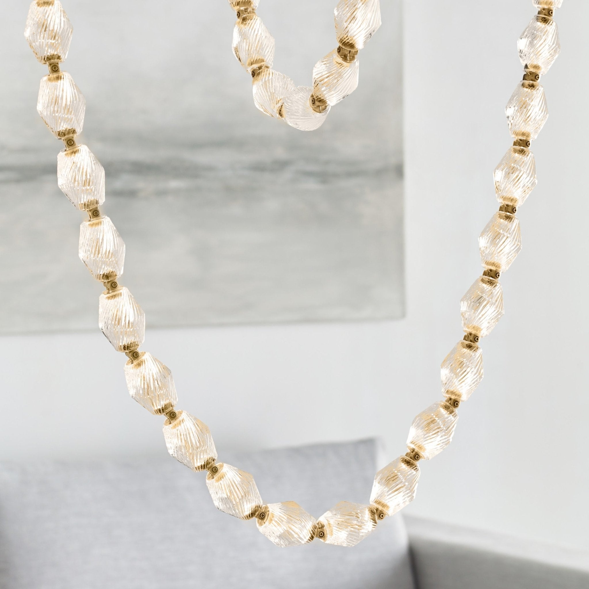 Pearlene Beaded Chandelier-Neutral Decor