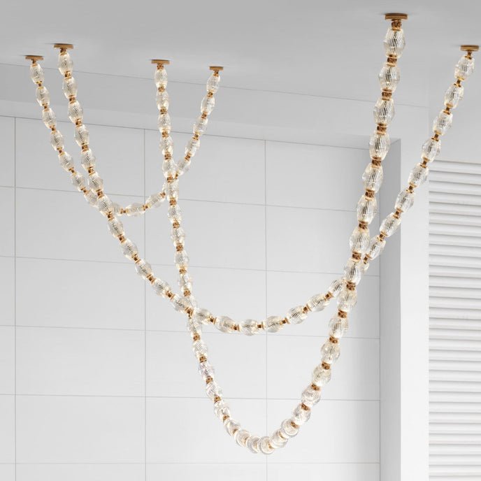 Pearlene Beaded Chandelier-Neutral Decor