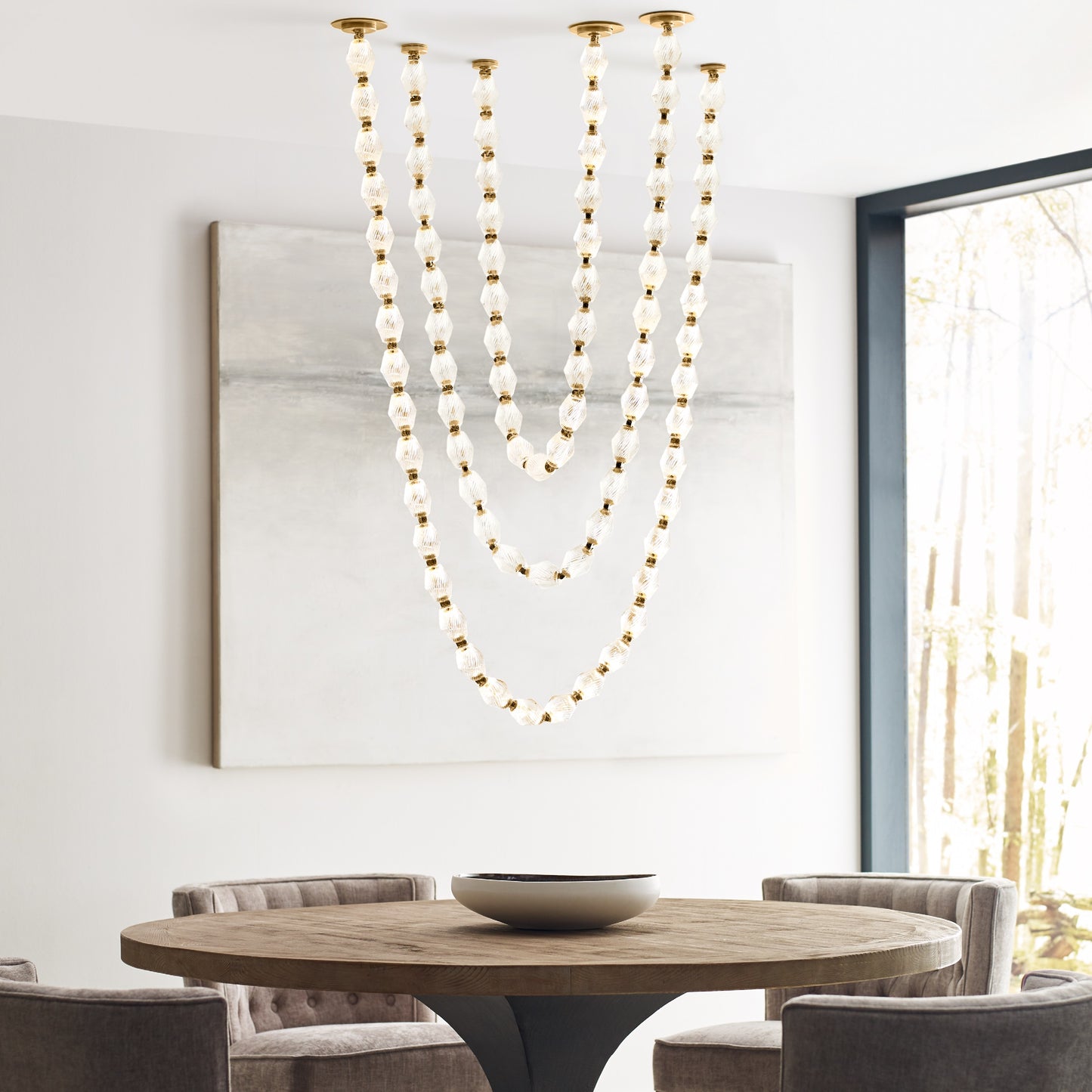 Pearlene Beaded Chandelier-Neutral Decor
