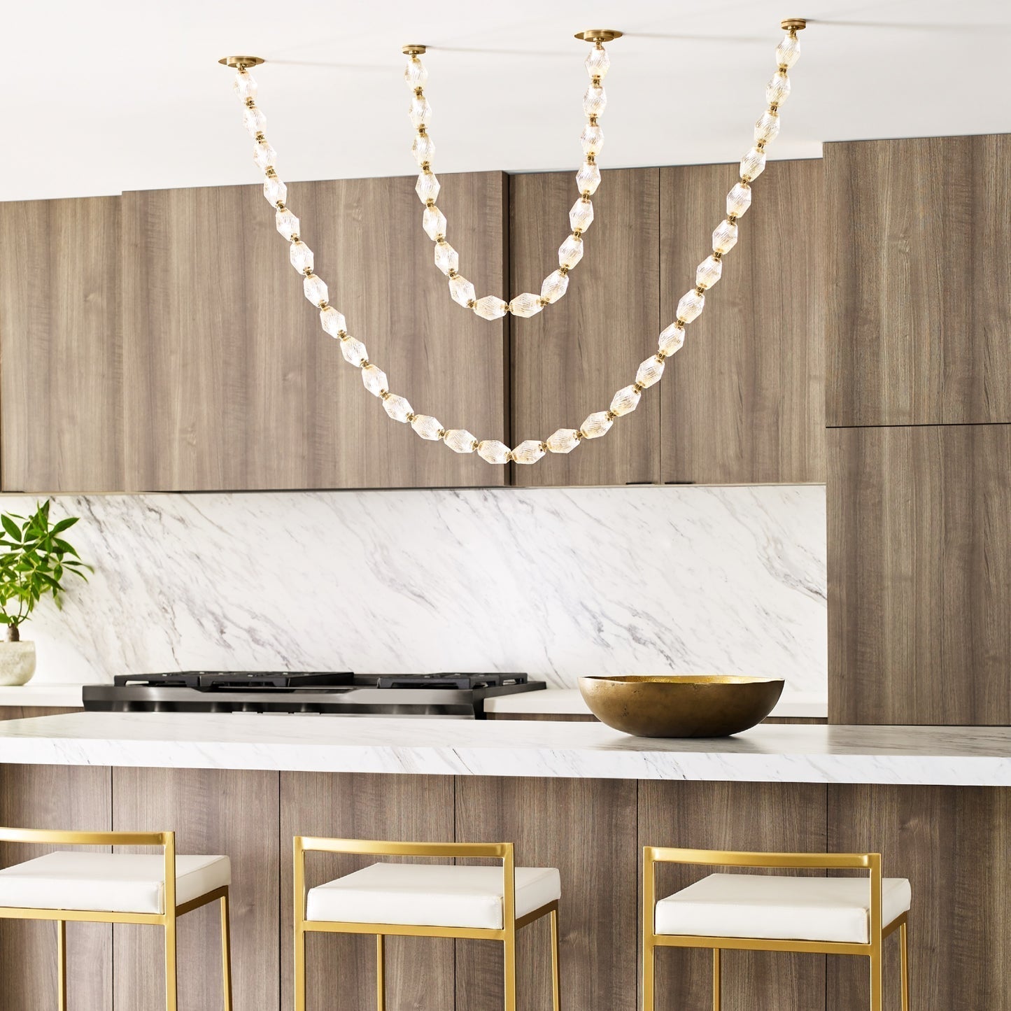 Pearlene Beaded Chandelier-Neutral Decor