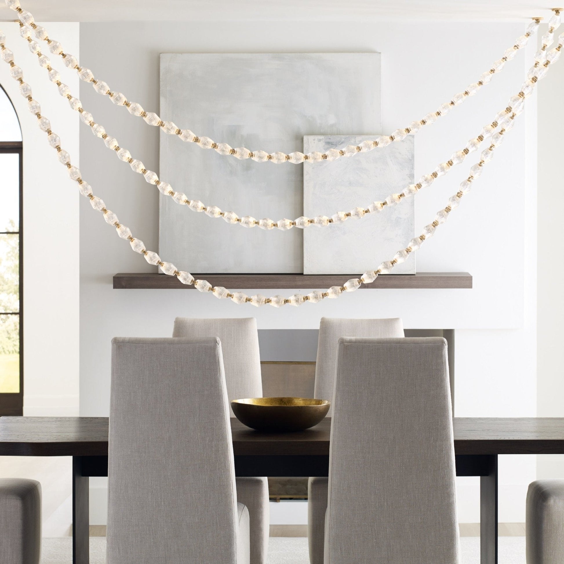 Pearlene Beaded Chandelier-Neutral Decor