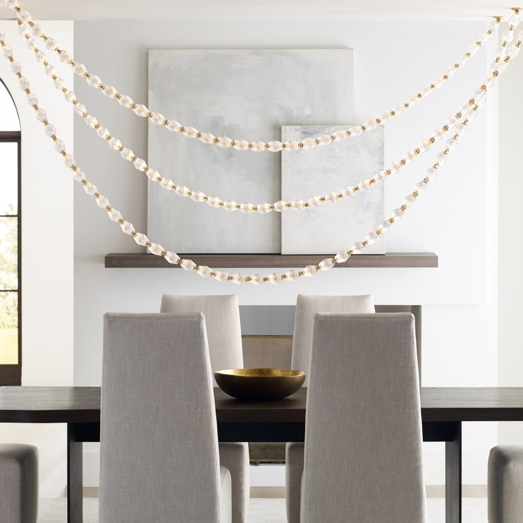 Pearlene Beaded Chandelier-Neutral Decor