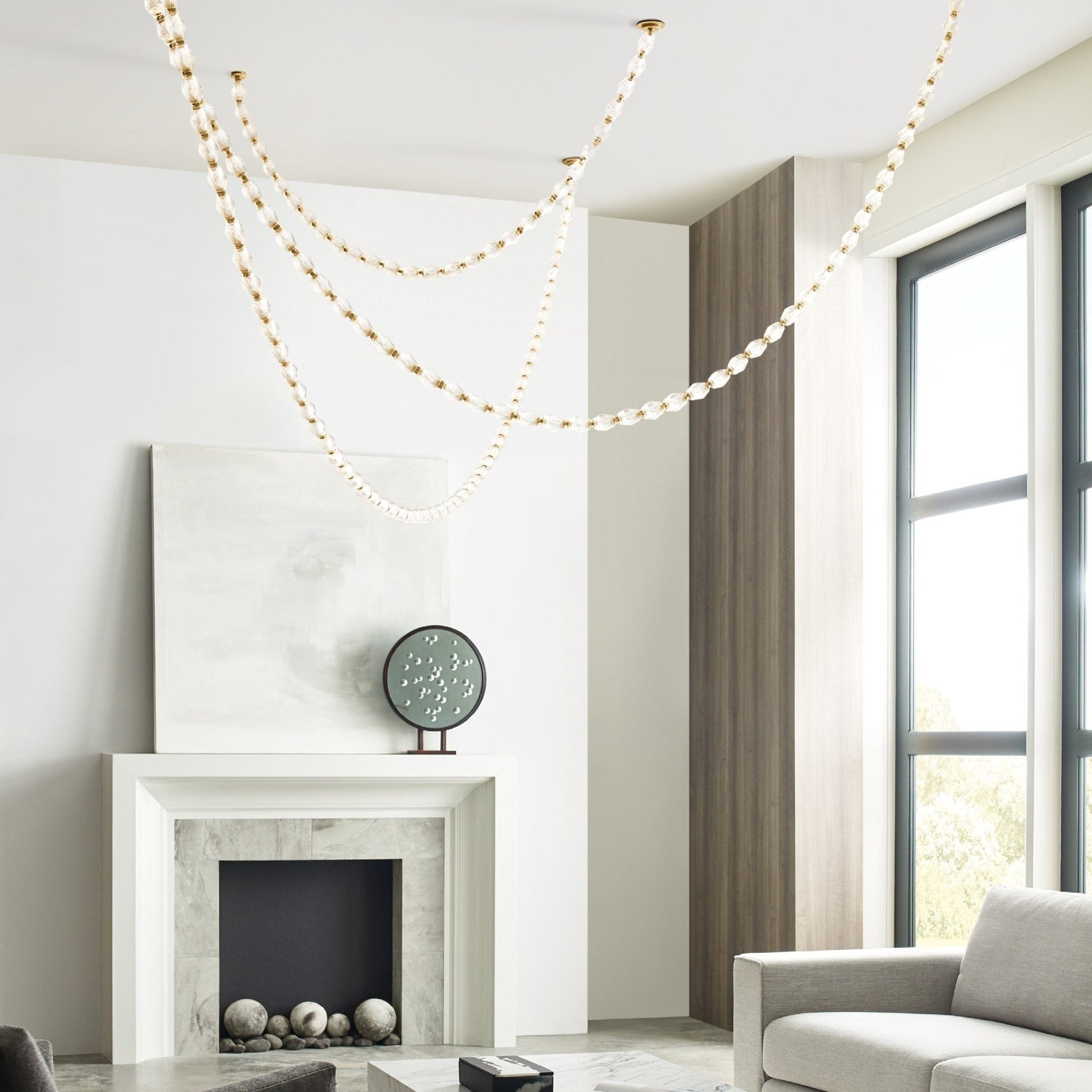 Pearlene Beaded Chandelier-Neutral Decor