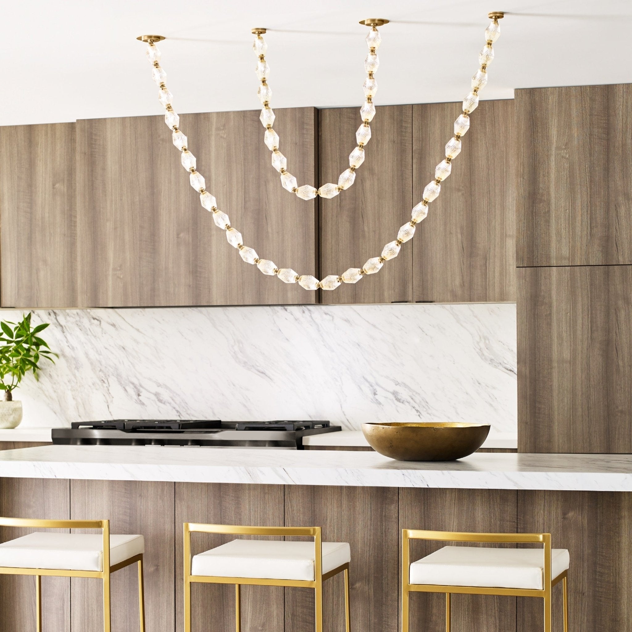 Pearlene Beaded Chandelier-Neutral Decor