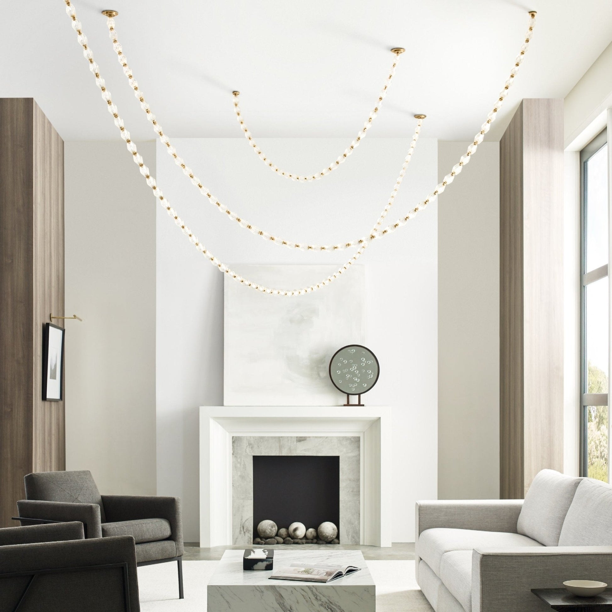 Pearlene Beaded Chandelier-Neutral Decor