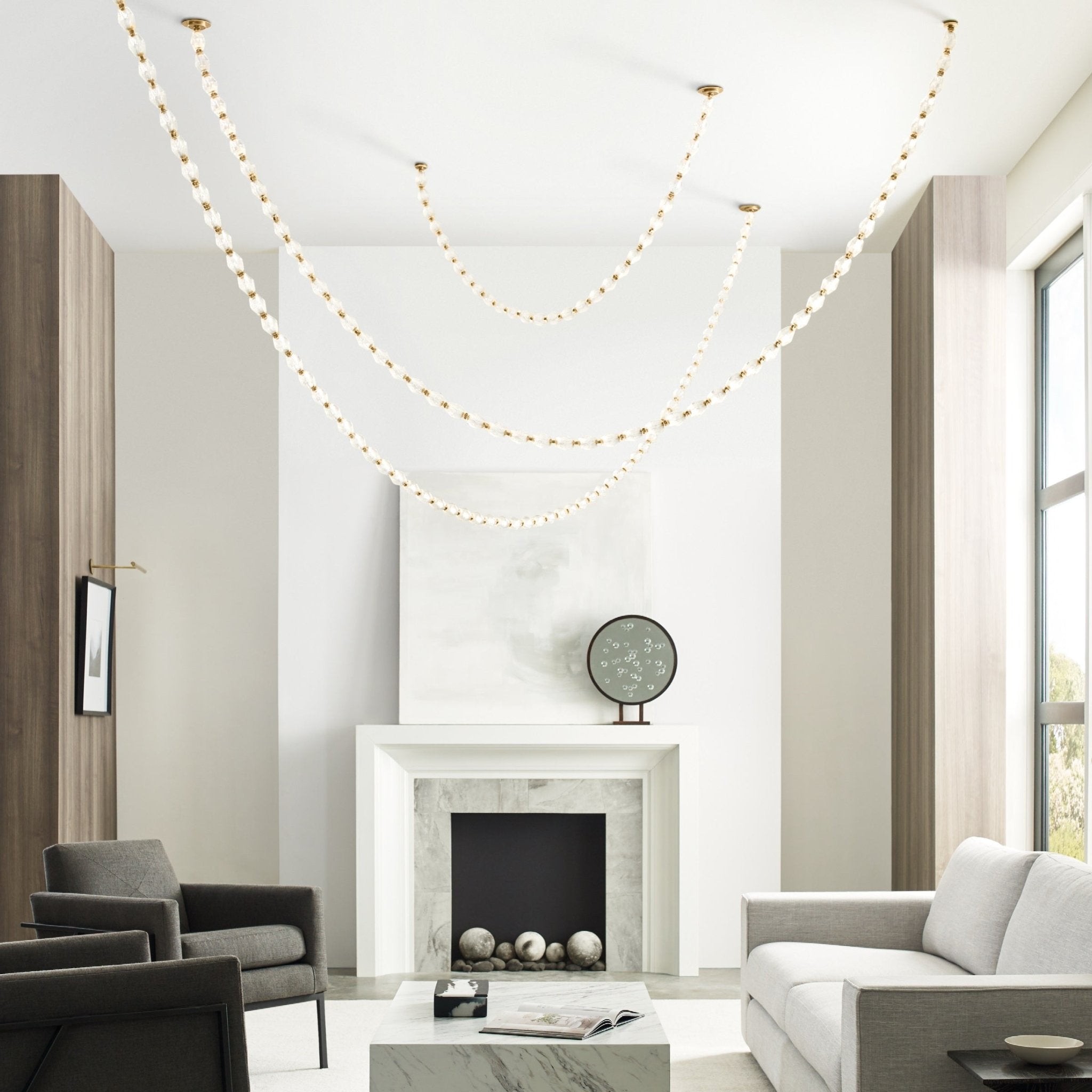 Pearlene Beaded Chandelier-Neutral Decor