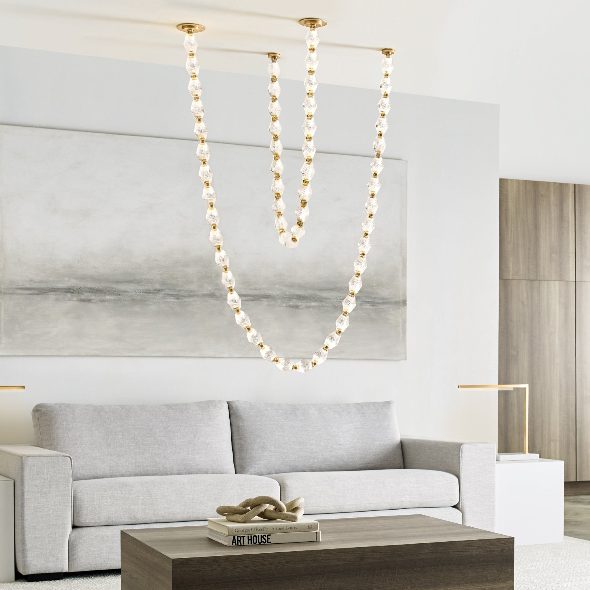 Pearlene Beaded Chandelier-Neutral Decor