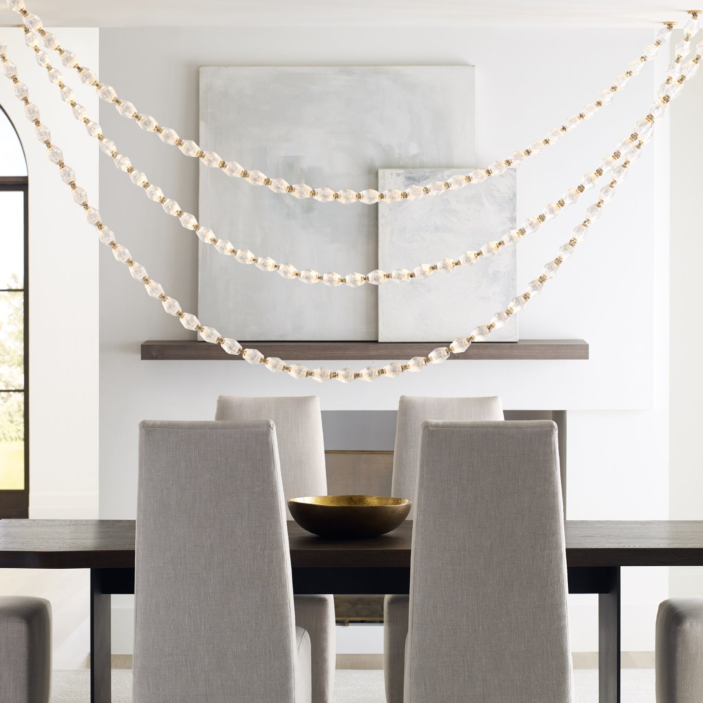 Pearlene Beaded Chandelier-Neutral Decor