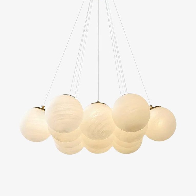 Arenis Chandelier Glass Cluster Frosted Glass-Neutral Decor