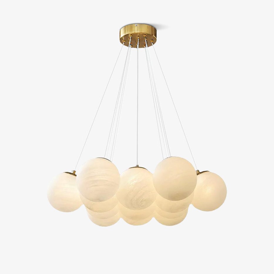 Arenis Chandelier Glass Cluster Frosted Glass-Neutral Decor