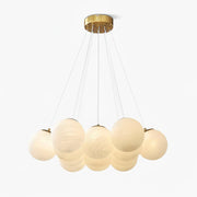 Arenis Chandelier Glass Cluster Frosted Glass-Neutral Decor