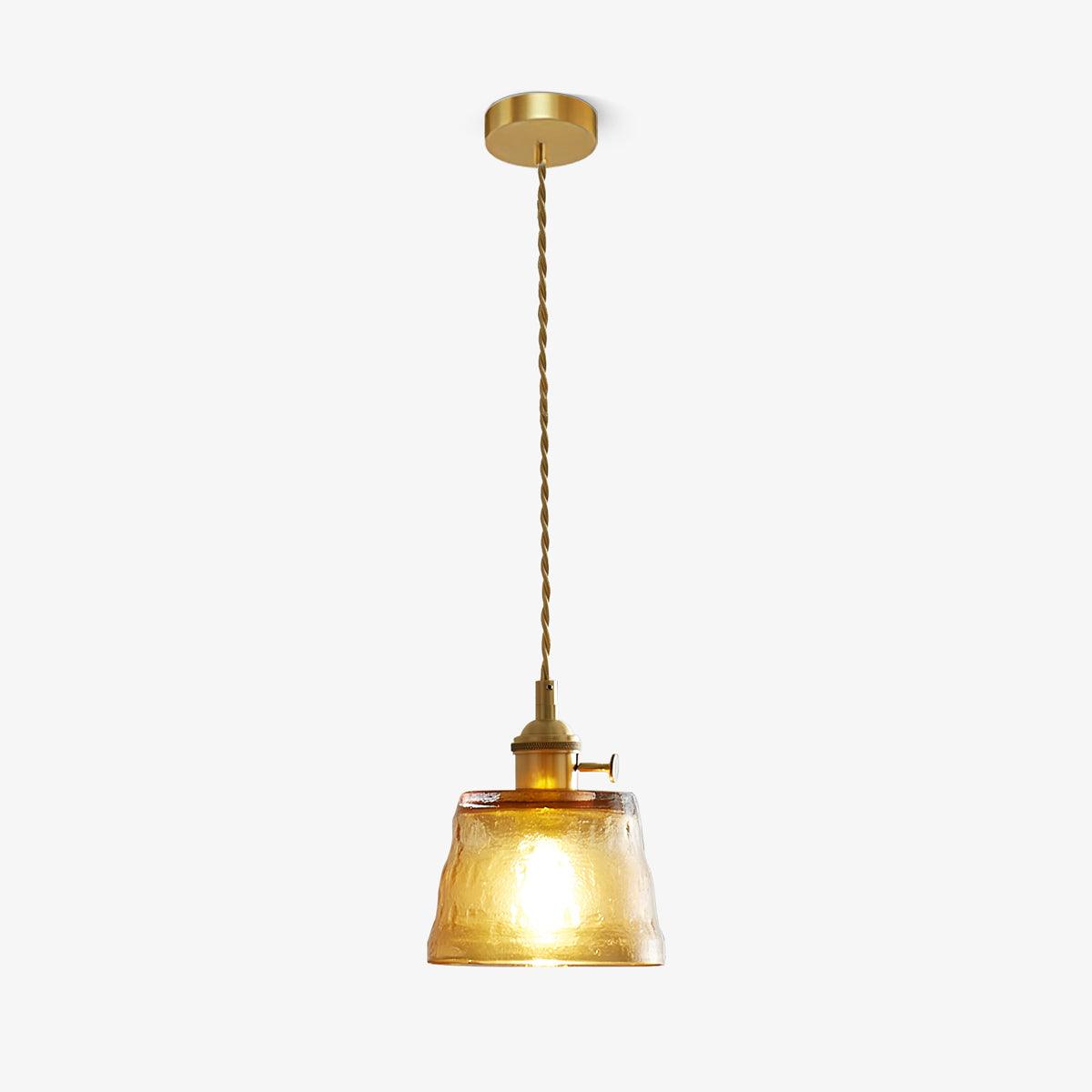 Lustra Pendant Lamp Copper Glass for Dining-Neutral Decor