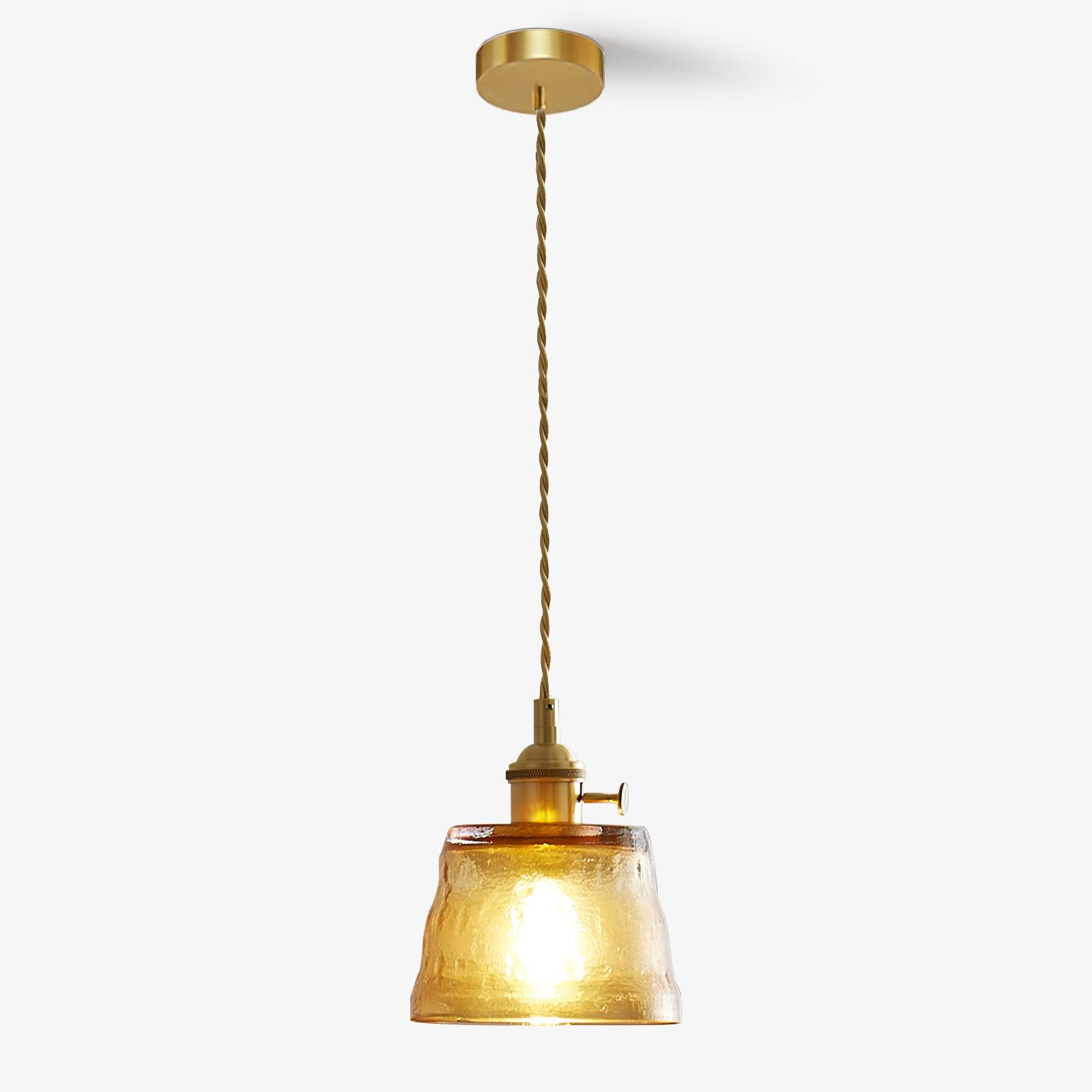 Lustra Pendant Lamp Copper Glass for Dining-Neutral Decor