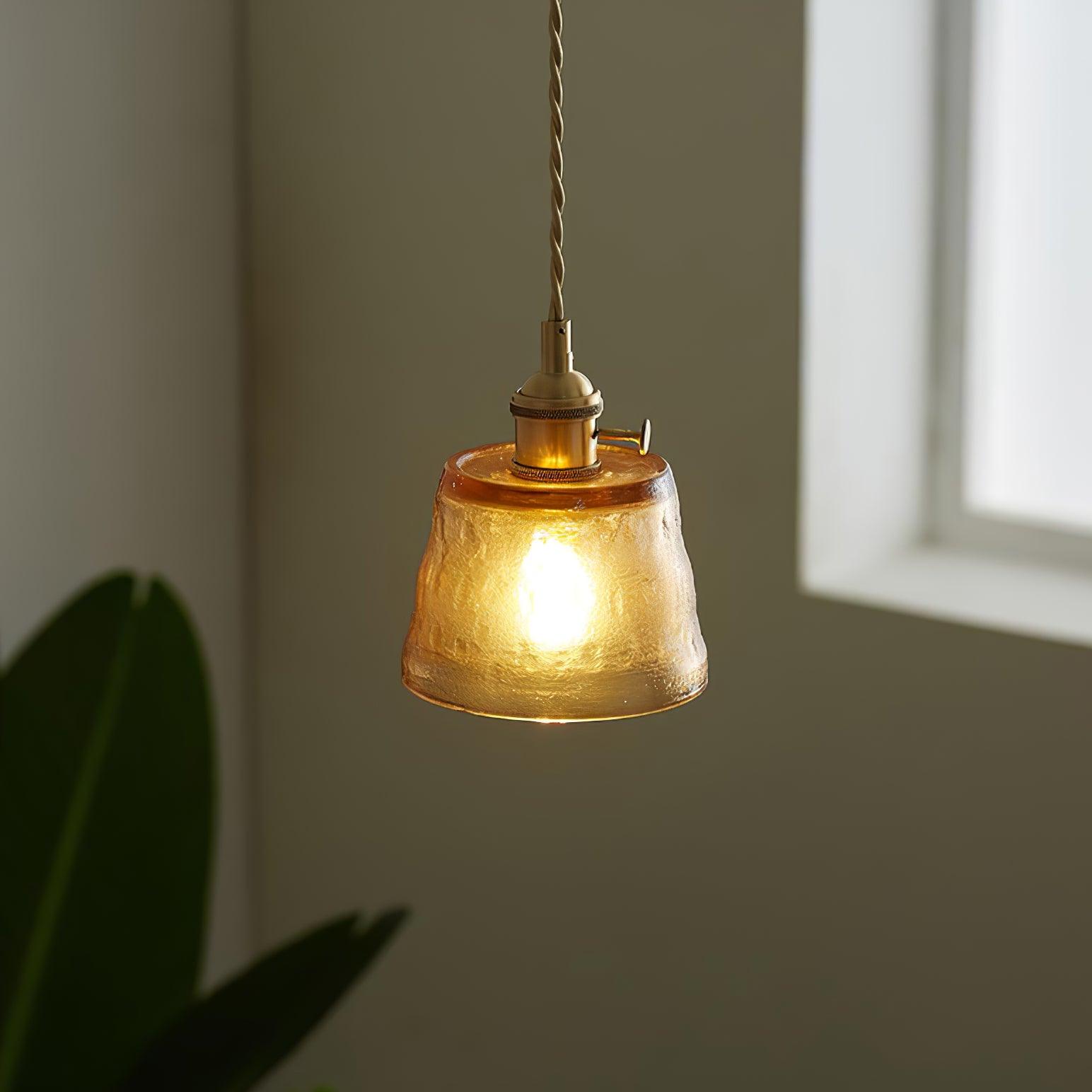 Lustra Pendant Lamp Copper Glass for Dining-Neutral Decor
