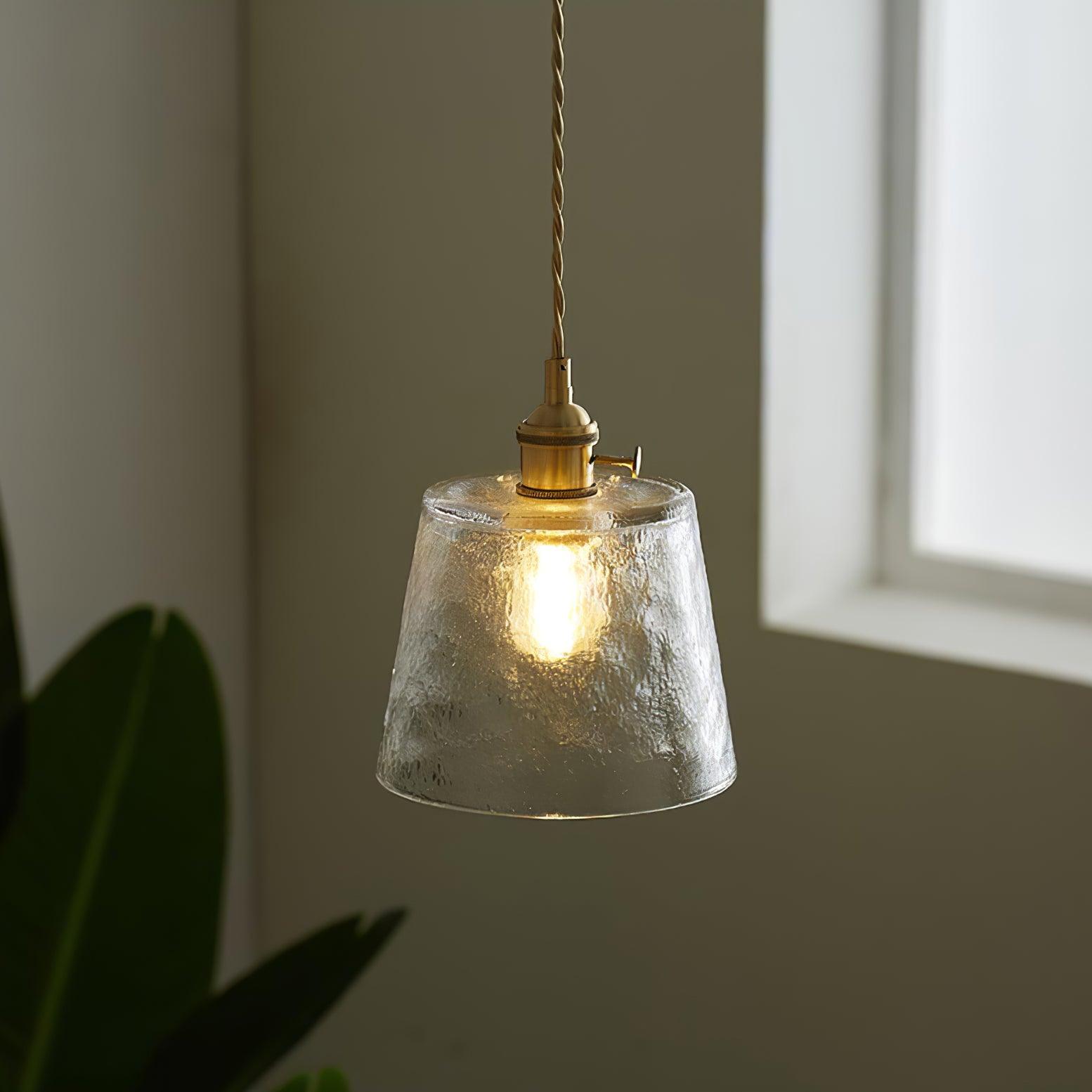 Lustra Pendant Lamp Copper Glass for Dining-Neutral Decor