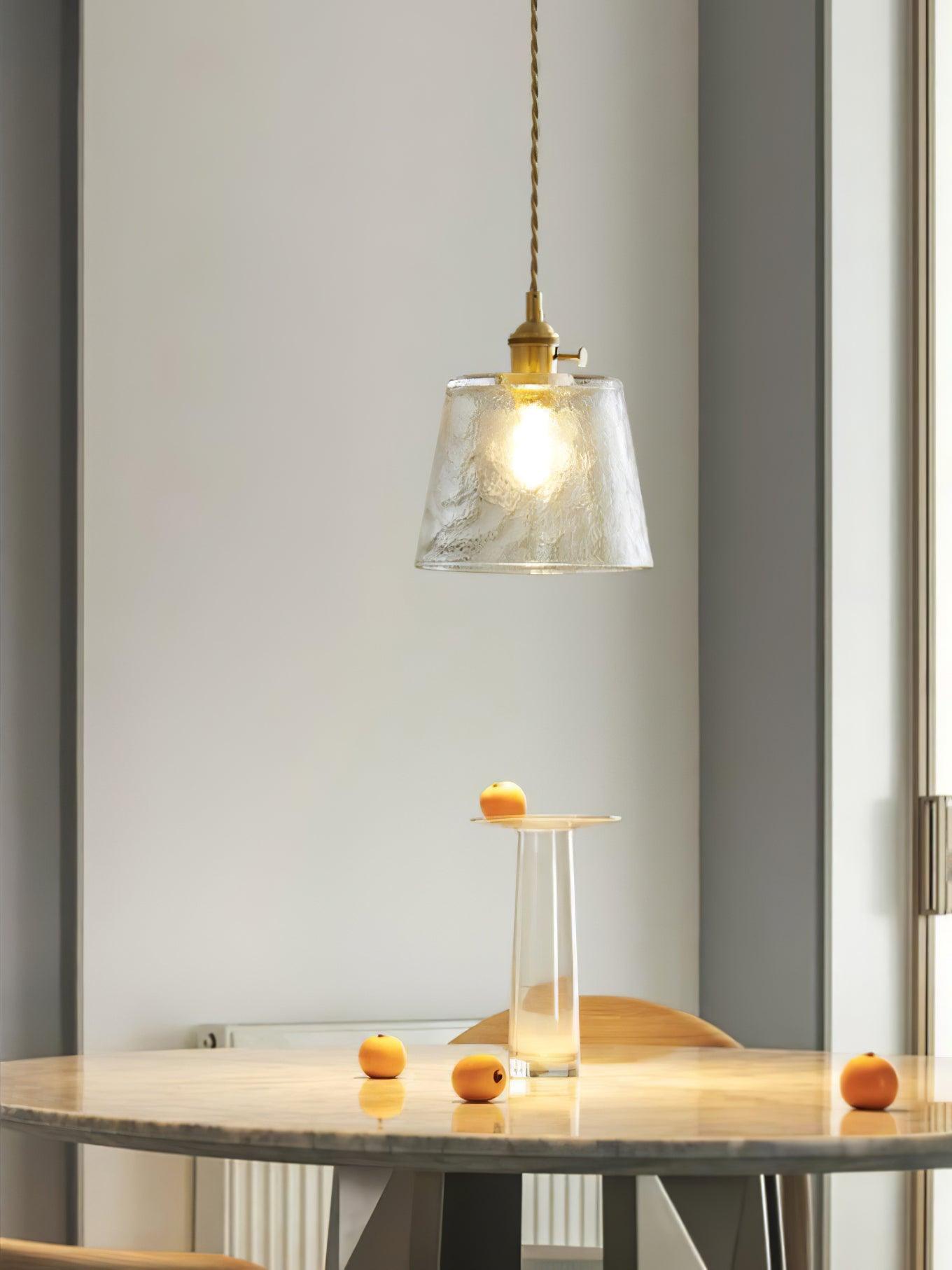 Lustra Pendant Lamp Copper Glass for Dining-Neutral Decor