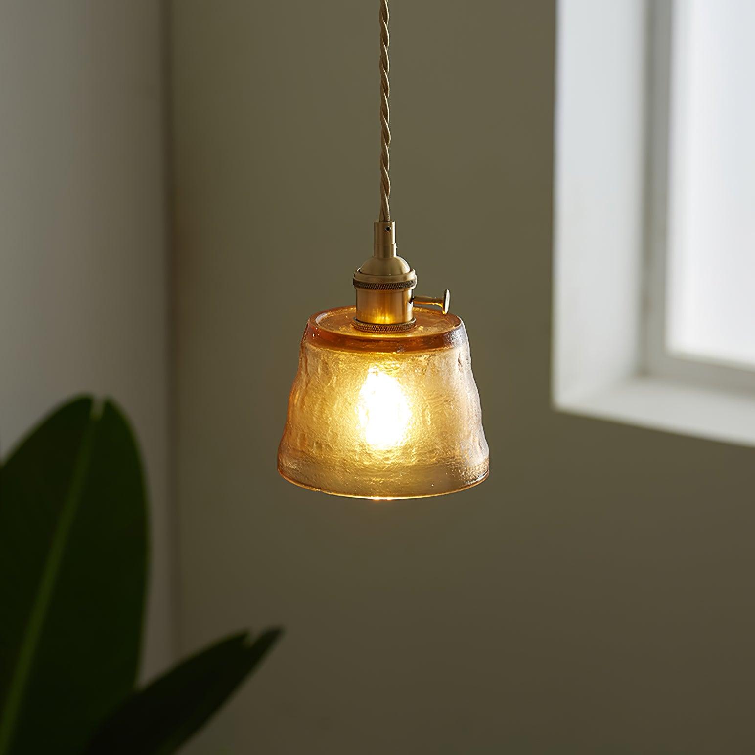 Lustra Pendant Lamp Copper Glass for Dining-Neutral Decor