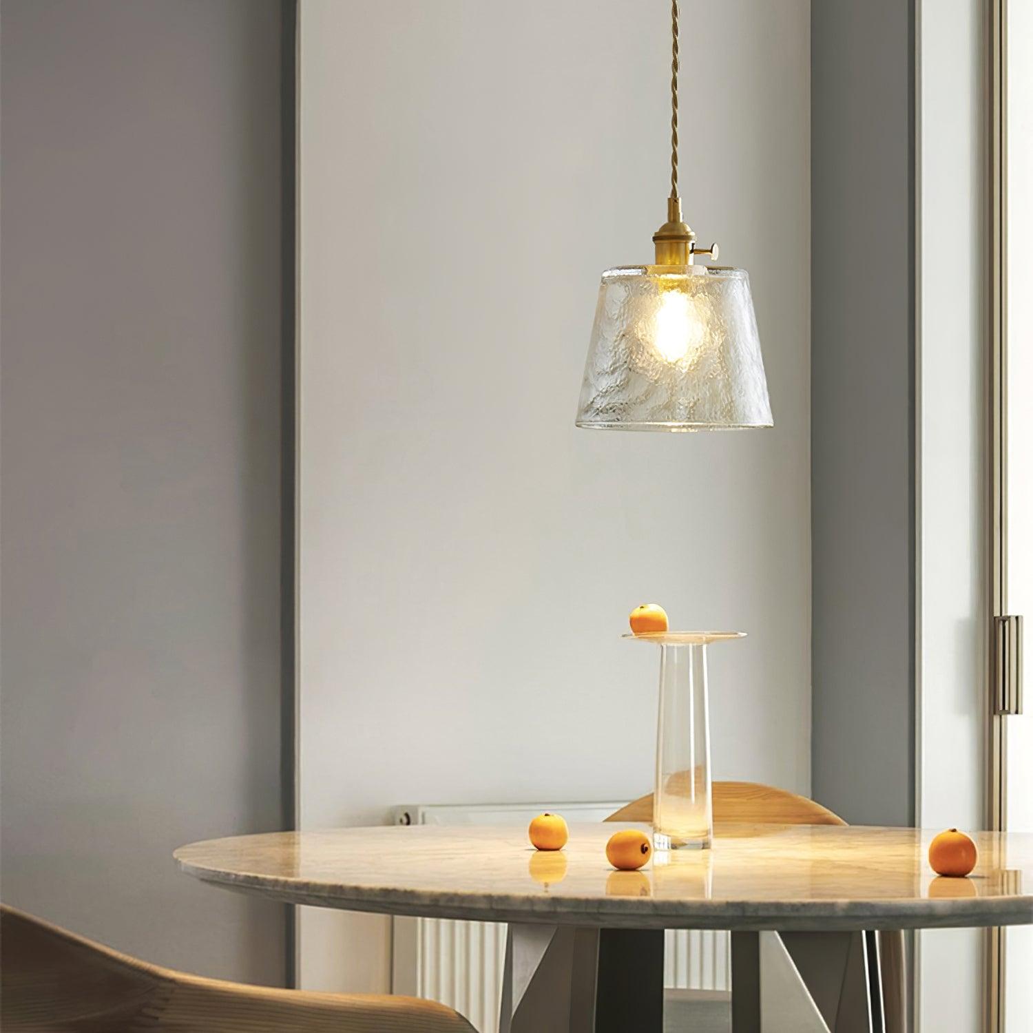 Lustra Pendant Lamp Copper Glass for Dining-Neutral Decor