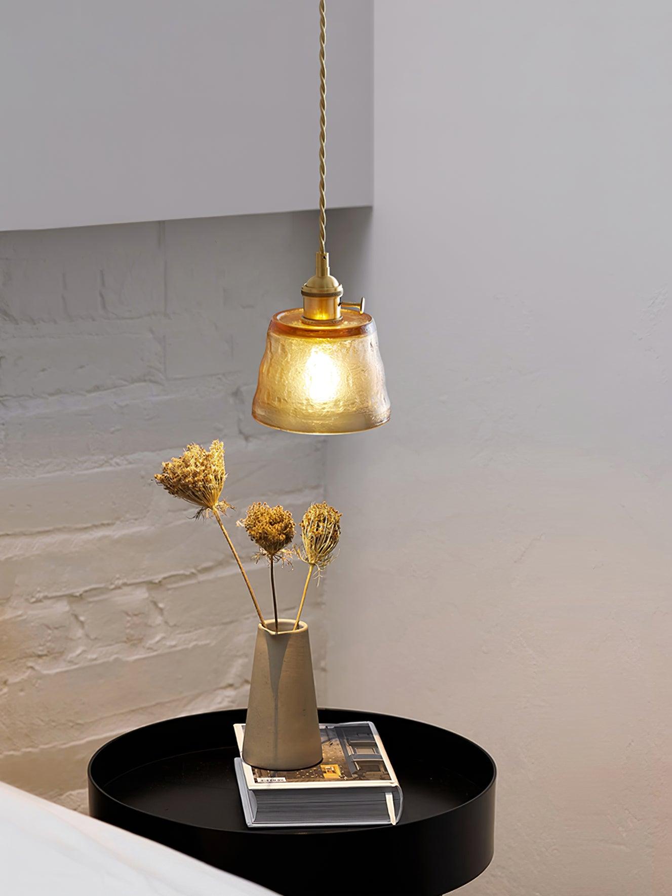 Lustra Pendant Lamp Copper Glass for Dining-Neutral Decor