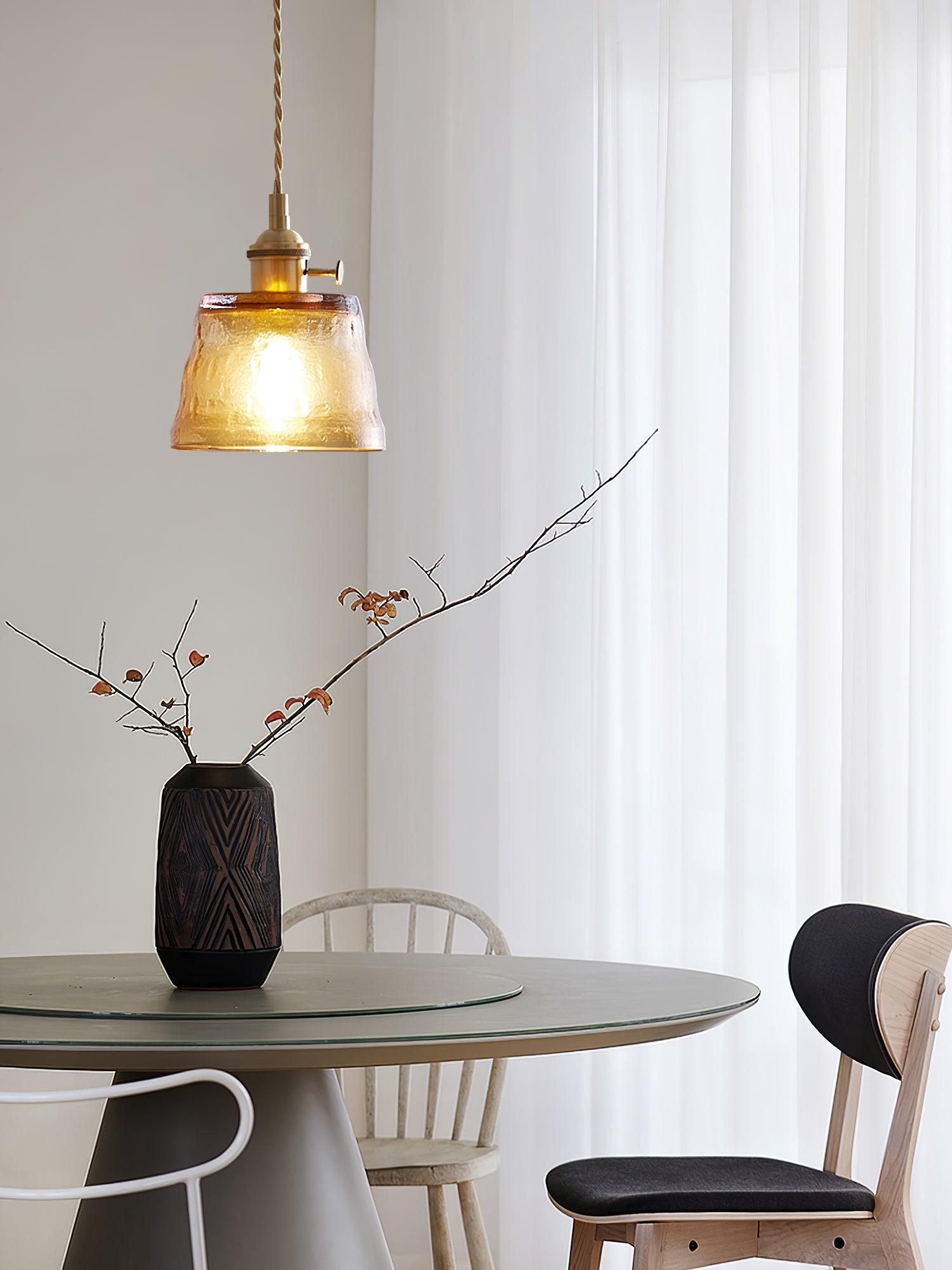 Lustra Pendant Lamp Copper Glass for Dining-Neutral Decor