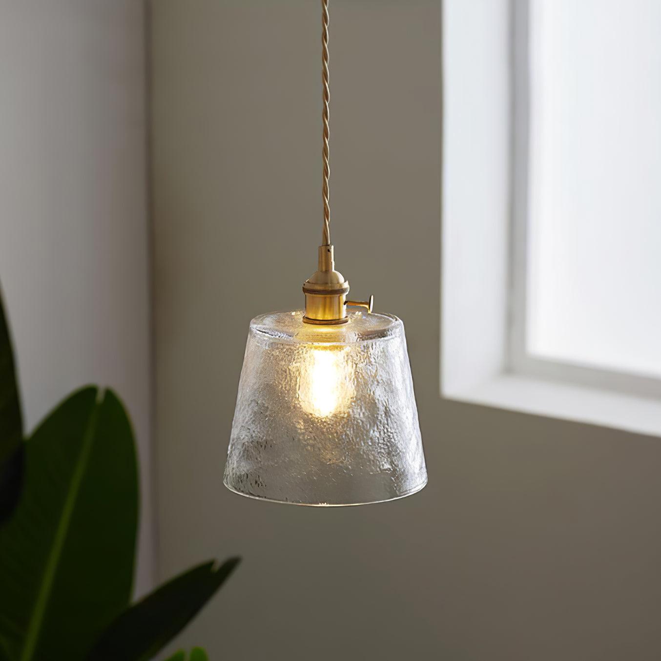Lustra Pendant Lamp Copper Glass for Dining-Neutral Decor
