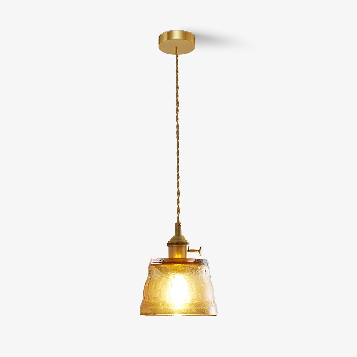 Lustra Pendant Lamp Copper Glass for Dining-Neutral Decor