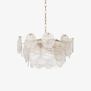 Lustra Chandelier Glass Disc Gold-Neutral Decor